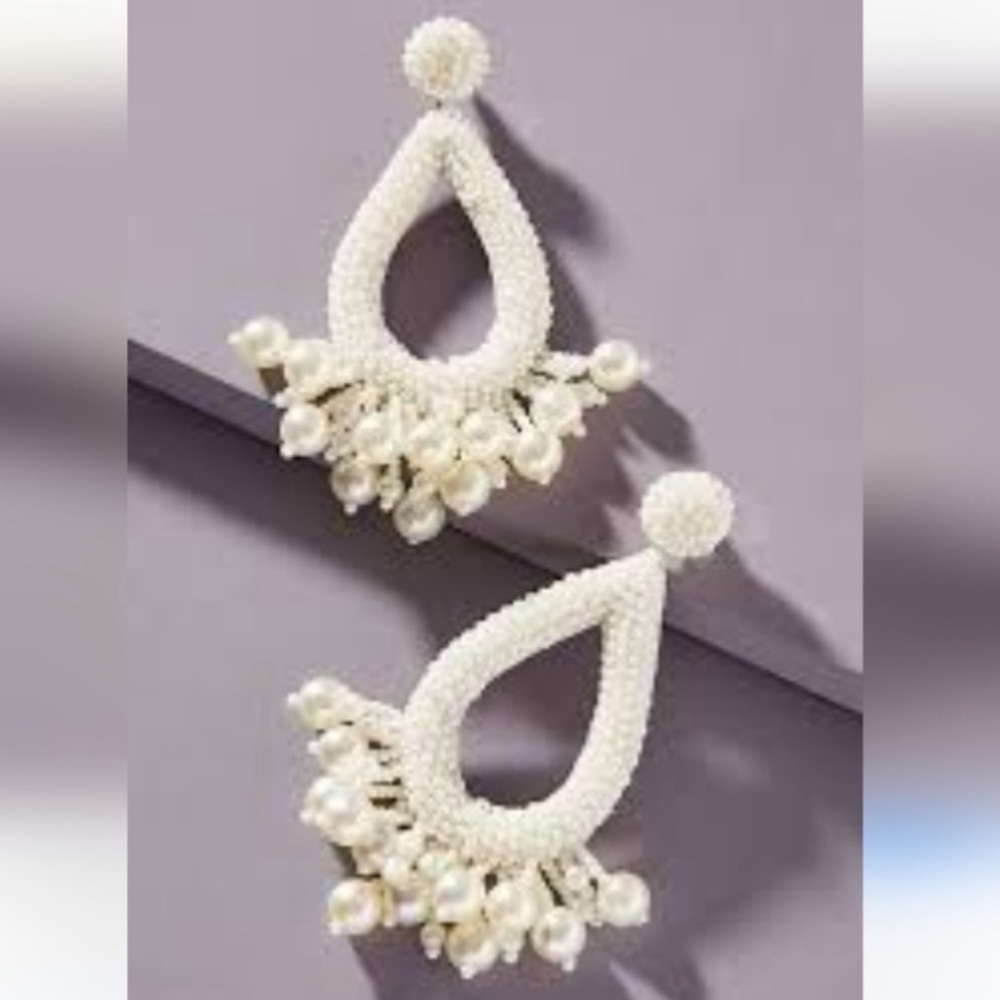 🌺🎉HP🎉🌺 NWT Anthropologie Deepa Beaded Hoop Pearl Chandeliers